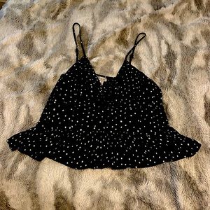 Patrons of Peace black & white polka dot tank